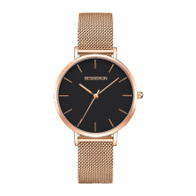 Low MOQ rose gold silver case watches japan movt 316L stainless steel back watch with good quality